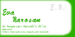 eva marosan business card